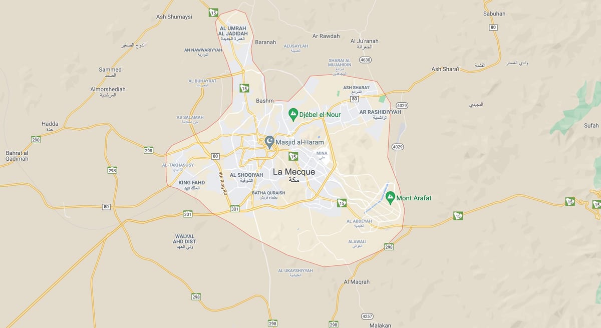 Plan des routes de Mecca (Makkah)